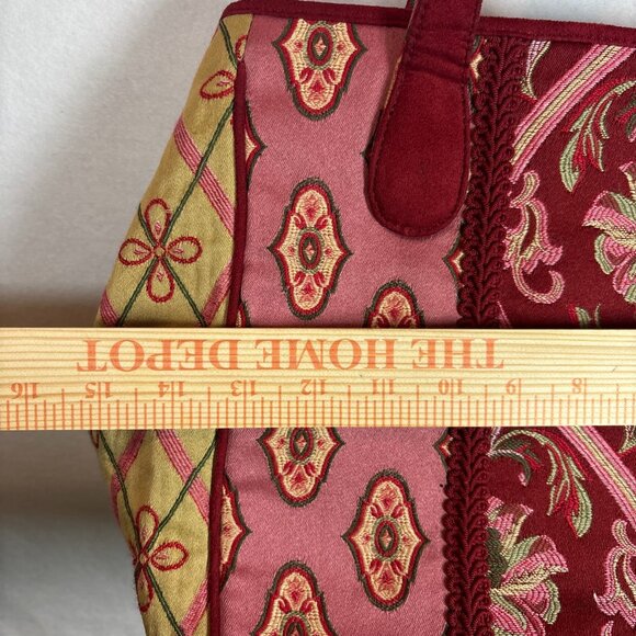 Talbots Floral Embroidered Tote Bag With Double Handles & Snap Closure - Picture 13 of 13